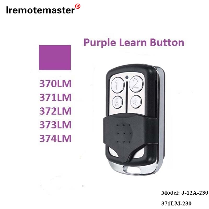 Ji bo 370LM, 371LM, 372LM, 373LM, 374LM Purple Bişkojka Fêrbûnê ya 315MHz Koda Rolling